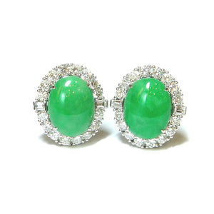 Jade & Diamond Earrings - Johnny Jewelry