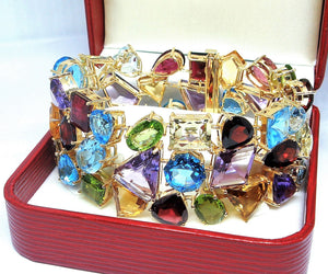 Mosaic Multi Gemstone Bracelet - Johnny Jewelry