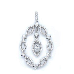 Victorian Style Scalloped Diamond Pendant - Johnny Jewelry