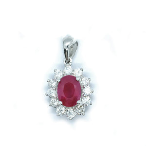 Classic Ruby & Diamond Pendant - Johnny Jewelry