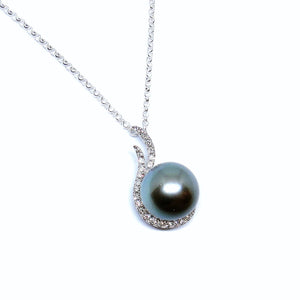 Swirl Black South Sea Pearl Pendant - Johnny Jewelry