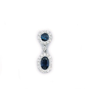 Sapphire & Diamond Dew Drop Pendant - Johnny Jewelry