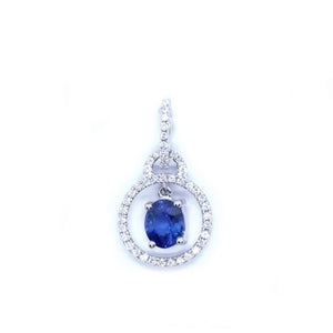 Radiant Sapphire and Diamond Pendant - Johnny Jewelry