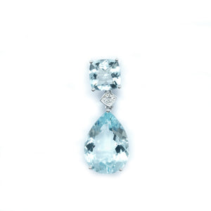 Aquamarine Dew Drop Pendant - Johnny Jewelry