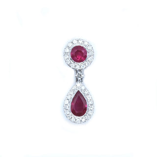 Ruby & Diamond Dew Drop Pendant - Johnny Jewelry