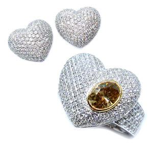Pave Diamond Heart Set - Johnny Jewelry