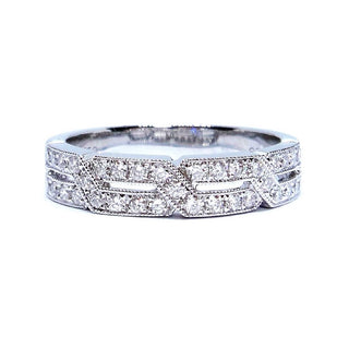 Art Deco Mini Diamond Band - Johnny Jewelry