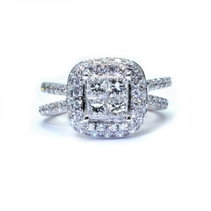 Diva Illusion Set Princess Cut Diamond Ring - Johnny Jewelry