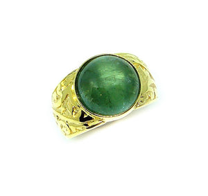 Cabochon Green Tourmaline Ring - Johnny Jewelry