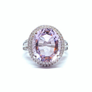 Pink Amethyst & Diamond Cocktail Ring - Johnny Jewelry