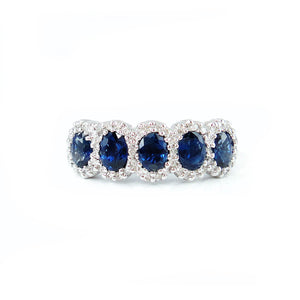 Bubble Sapphire & Diamond Ring - Johnny Jewelry