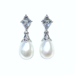 Victorian Style Pearl Drop Earrings - Johnny Jewelry