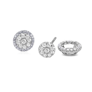 8mm Diamond Halo Jackets with Illusion Stud Earrings