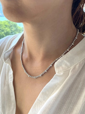 Bubble Bezel Set Diamond Choker Necklace