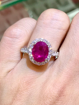 Classic Ruby & Diamond Ring - Johnny Jewelry