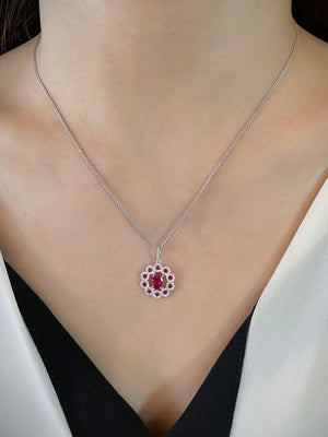 Lacy Bubble Ruby & Diamond Pendant