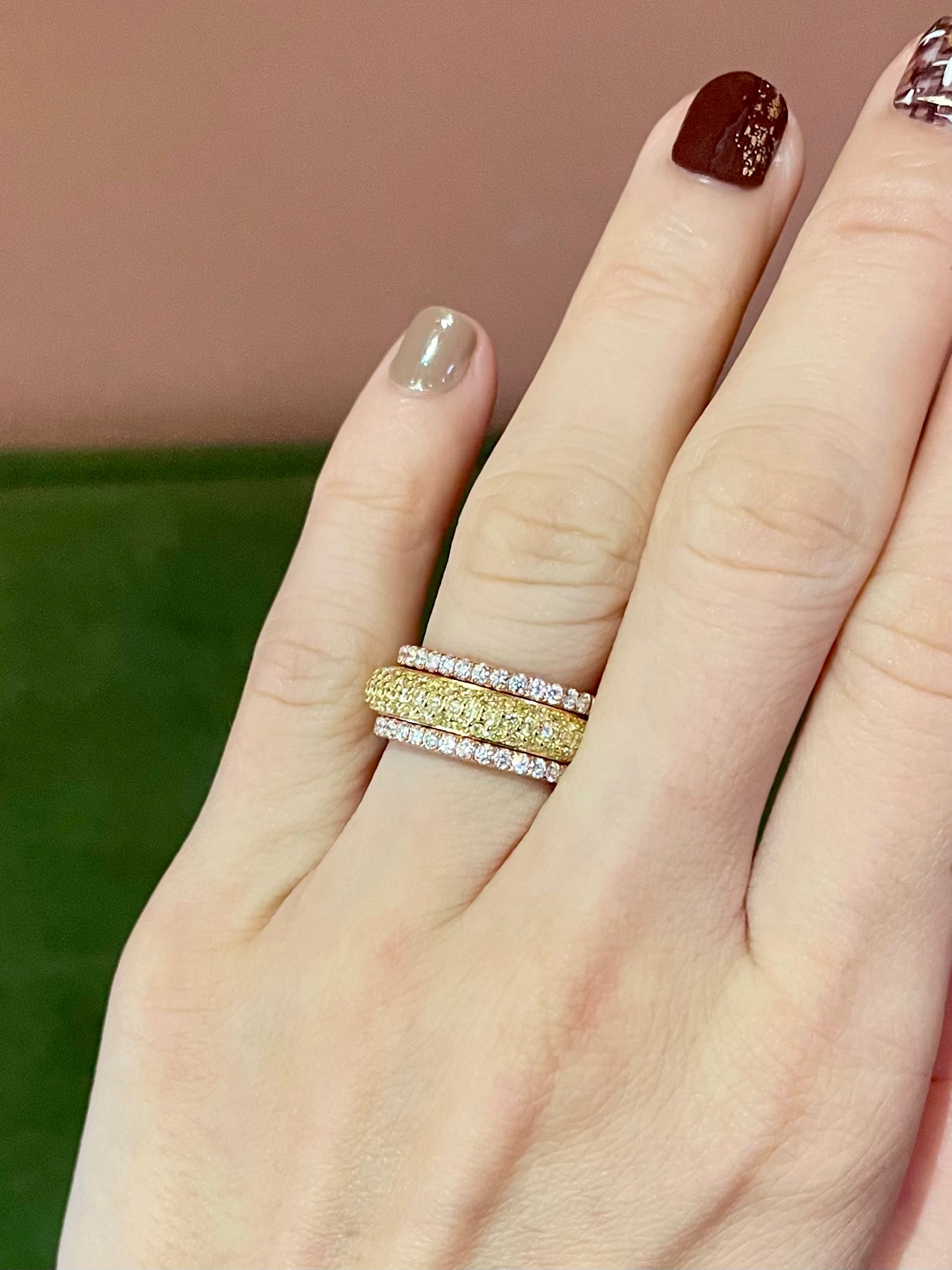 Canary diamond hot sale eternity band