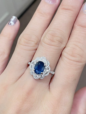 Lacy Sapphire & Diamond Ring - Johnny Jewelry