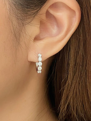 5 Stone Diamond Huggie Earrings