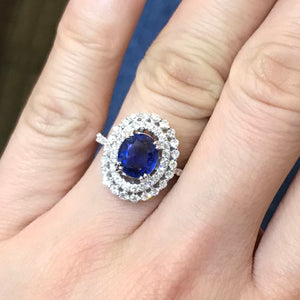 Vintage Style Sapphire & Diamond Ring - Johnny Jewelry