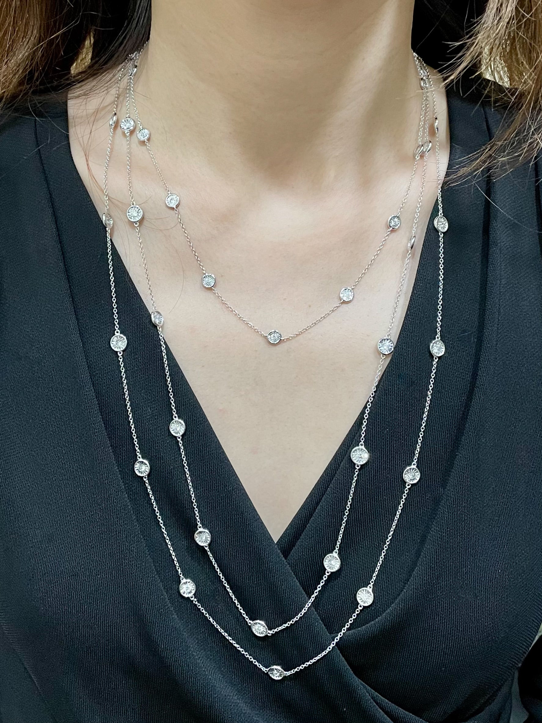 Diamond bezel station necklace Clearance