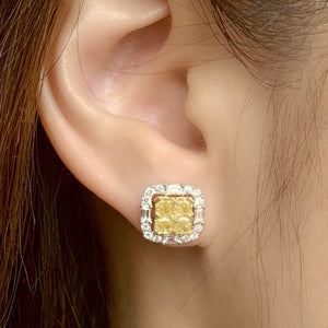 Fancy Yellow Diamond Earrings With Jackets