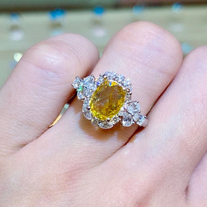 Rose Cut Yellow Sapphire & Diamond Ring - Johnny Jewelry