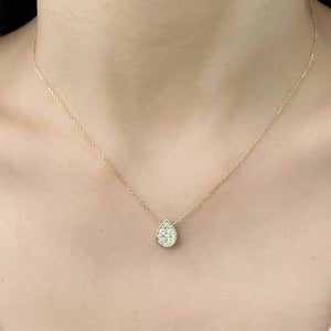 Pave Diamond Teardrop Necklace