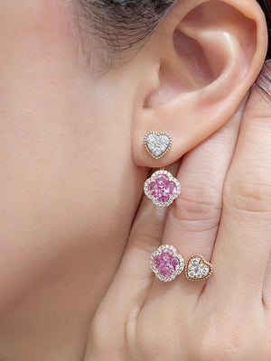Pin Heart And Star Stud Earrings, Julia Derigo
