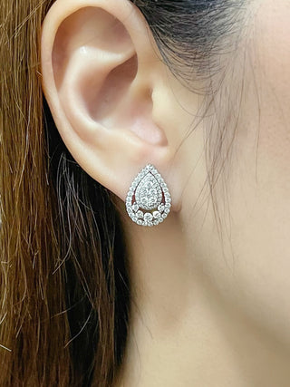 3-in-1 Teardrop Diamond Cluster Earrings & Jackets