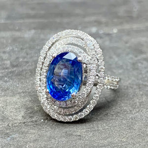 Galaxy Sapphire & Diamond Ring - Johnny Jewelry