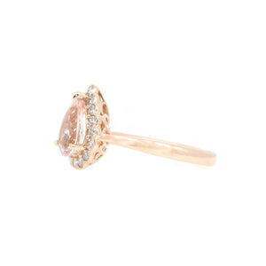 Gatsby Teardrop Morganite & Diamond Ring