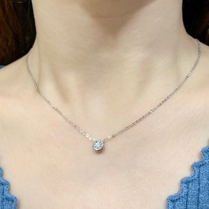 Dainty Bezel Set Diamond Necklace