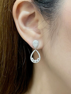 3-in-1 Teardrop Diamond Cluster Earrings & Jackets