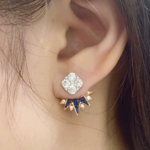 Stardust Sapphire & Diamond Earrings Enhancer - Johnny Jewelry