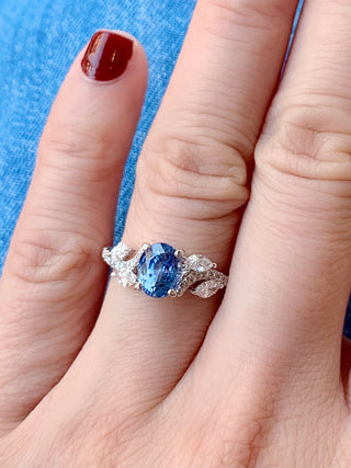 Gardenia Pastel Blue Sapphire & Diamond Ring