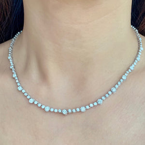 Bubble Bezel Set Diamond Choker Necklace