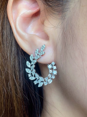 Olive Leaf Diamond Earrings - Johnny Jewelry
