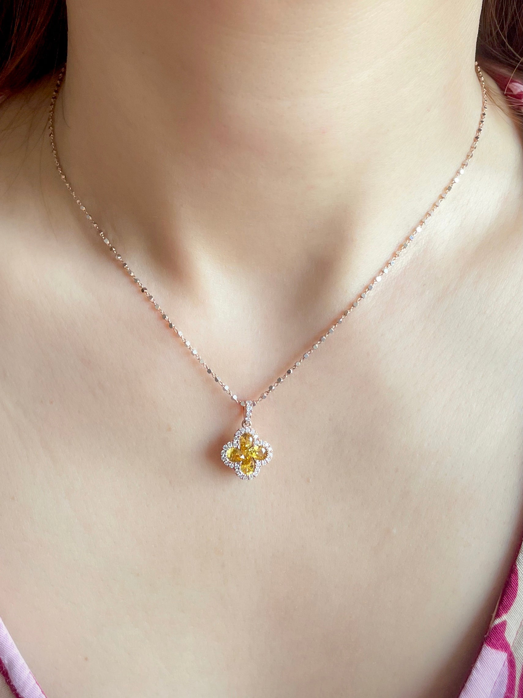 Yellow Sapphire & Diamond Teardrop Pendant Necklace 0.38 ctw 14K Gold  JP:229350 | eBay