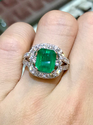 Luna Emerald & Diamond Ring - Johnny Jewelry