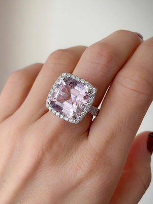 Pink Kunzite & Diamond Cocktail Ring