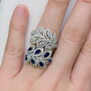 Oak Leaf Marquise Diamond Ring - Johnny Jewelry