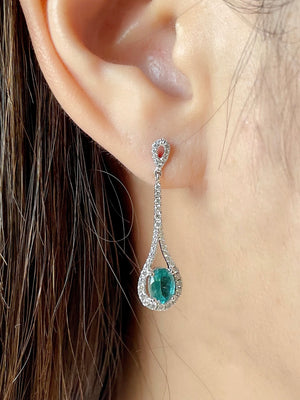 Droplet Apatite & Diamond Earrings