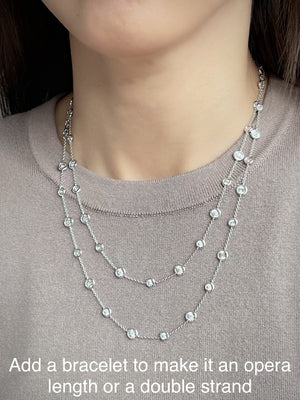 Lux Bezel Set Diamond Cut Diamond Station Necklace/ Bracelet