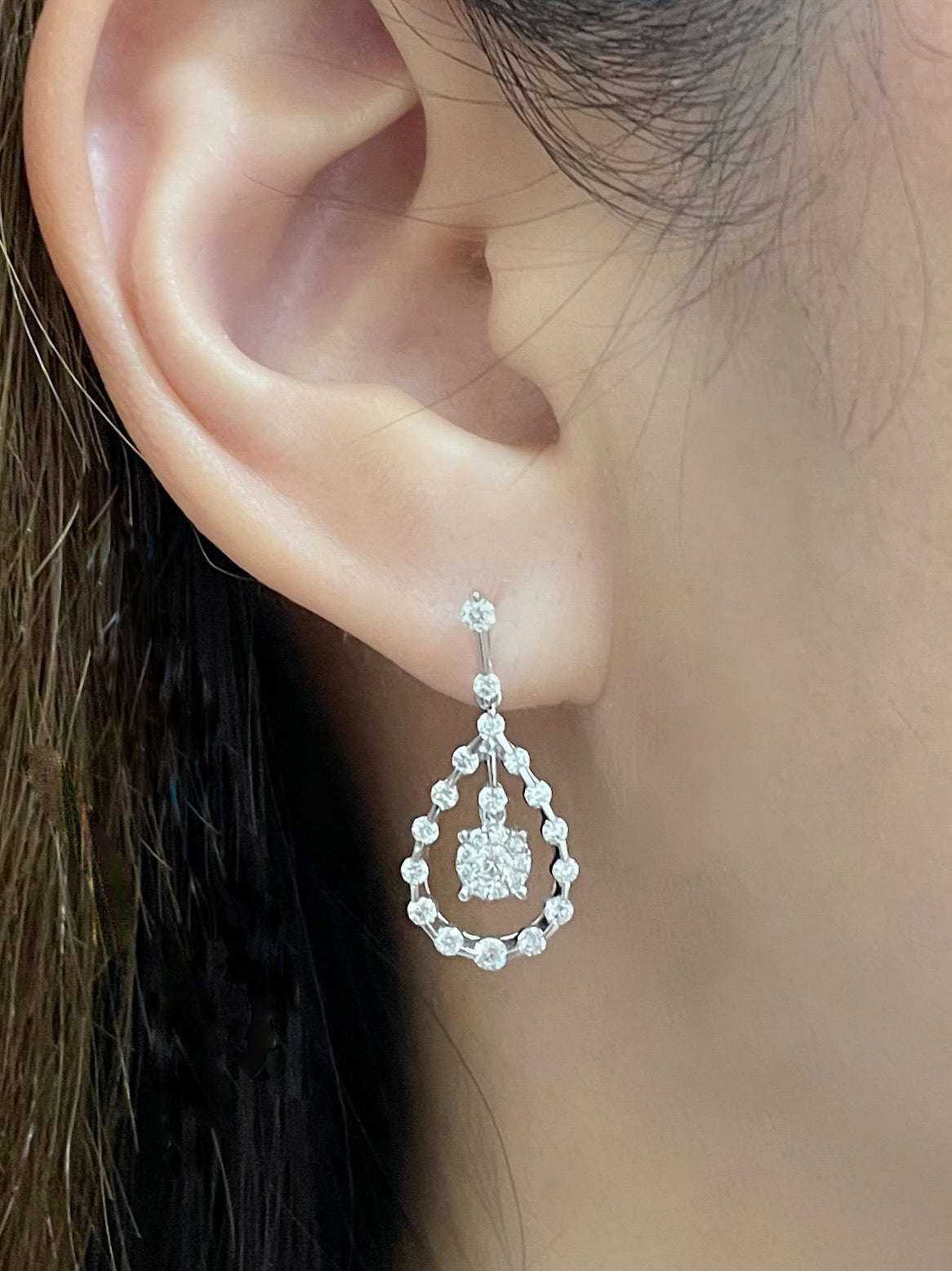 Diamond raindrop earrings Clearance