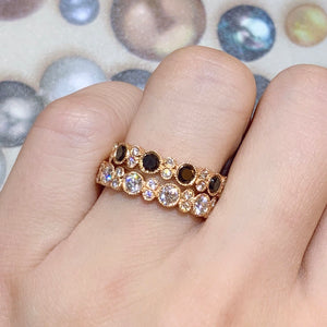Bubble Black & White Diamond Ring - Johnny Jewelry