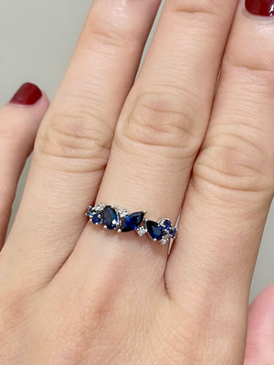 Stardust Emerald, White Sapphire & Diamond Ring