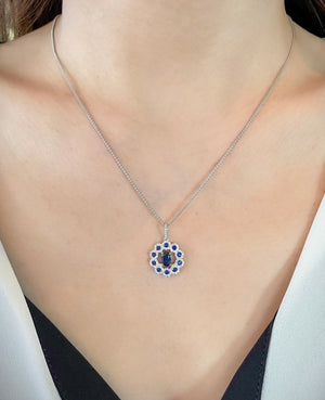 Lacy Bubble Sapphire & Diamond Pendant