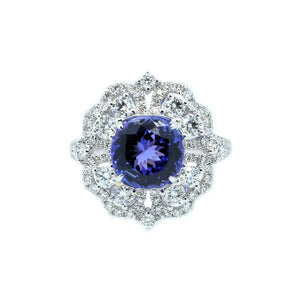 Lacy Clover Tanzanite & Diamond Ring
