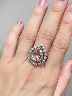 Diva Pink Morganite & Diamond Ring